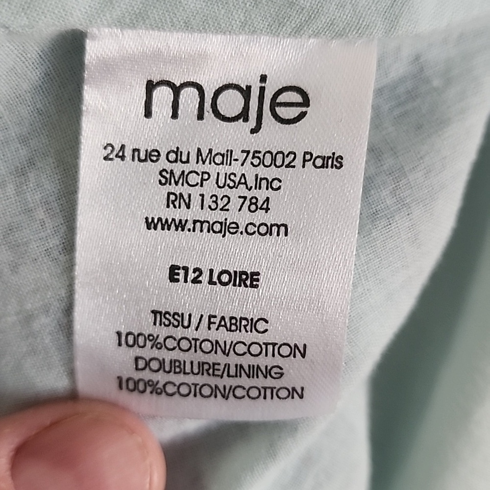 Maje Blue and White Floral Print Tiered Sundress Size 1 Backless Summer Dress - Picture 13 of 13